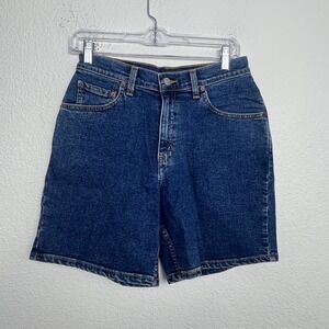 Levi's 550 Bermuda Shorts Womens‎ 4 Blue Denim Cotton Stretch Logo Medium Wash